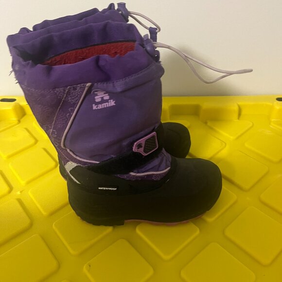 Kamik Big Girls Snowfall P Waterproof Winter Boot Black Purple Size 13 - Picture 6 of 8